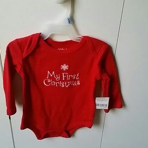 New newborn first Christmas bodysuit